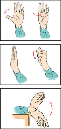 white bacround Vector illustration of a hand exerciseのイラスト素材