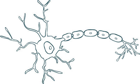 white background vector illustration of a Neuronのイラスト素材