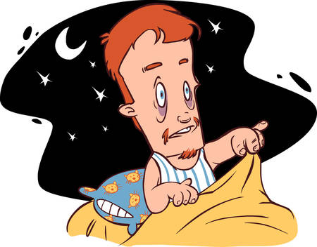 white background vector illustration of a insomniaのイラスト素材