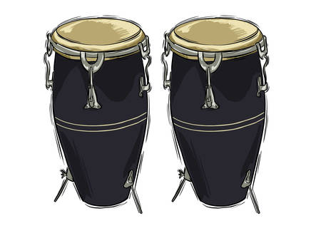 Vector illustration of a tumba drawing instrumentのイラスト素材