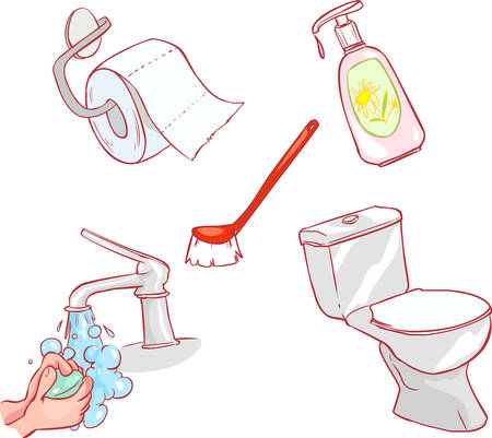 Vector illustration of a All for toilet and cleaningのイラスト素材