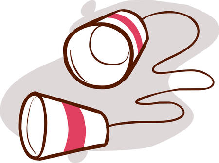 Communication Flat - String Phone Iconのイラスト素材