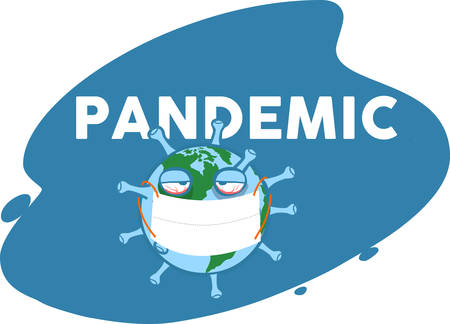 A graphic representation of the earth in the grip of a pandemic situation.のイラスト素材