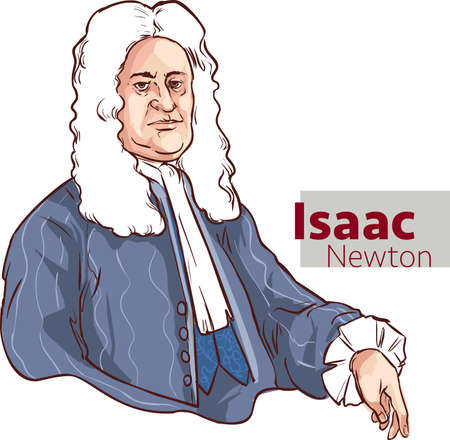Vector â Isaac Newton, an English physicist and mathematicianのイラスト素材
