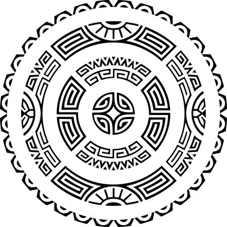 Polynesian Maori circle tattoo.のイラスト素材
