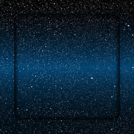 Glass frame on the background of a starry sky.のイラスト素材