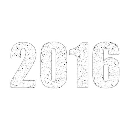 The inscription 2016 in the style of the falling ash.のイラスト素材