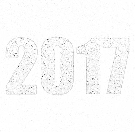 The inscription 2017 in the style of the falling ash.のイラスト素材