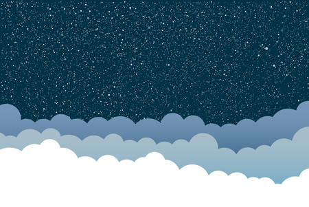 Clouds on a background of the starry sky.のイラスト素材