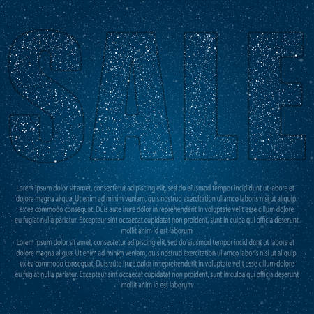 Vector abstract background. Caption - Sale of stars in the night star sky. EPS 10.のイラスト素材