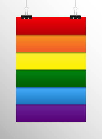 Abstract background. A poster on the wall at the terminals of the paper. Rainbow, LGBT background. EPS 10.のイラスト素材