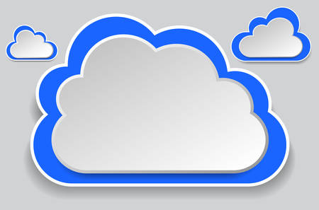 Paper clouds on a multi-color background. Objects.のイラスト素材