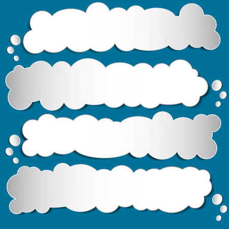 Paper clouds on a multi-color background. Objects.のイラスト素材