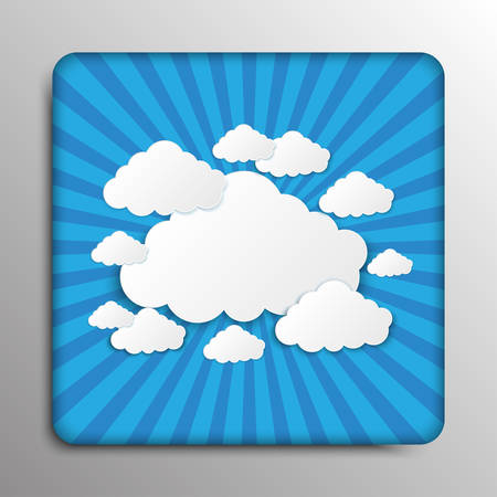 Vector abstract square frame. Clouds on a dark blue background.のイラスト素材