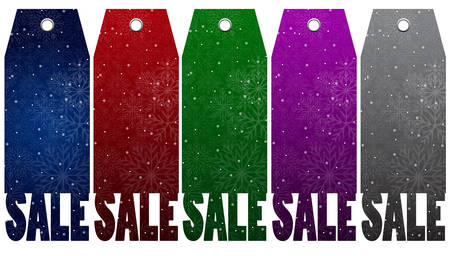 Vector objects - labels in the form of snowflakes, labels, gifts. Christmas theme.のイラスト素材