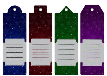 Vector objects - labels in the form of snowflakes, labels, gifts. Christmas theme.のイラスト素材