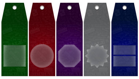 Vector objects - labels in the form of snowflakes, labels, gifts. Christmas theme.のイラスト素材