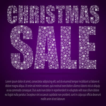 Christmas sale snowflakes on a colorful background.のイラスト素材