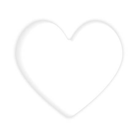 Red three-dimensional heart isolated on white background. Postcard from the heart.のイラスト素材