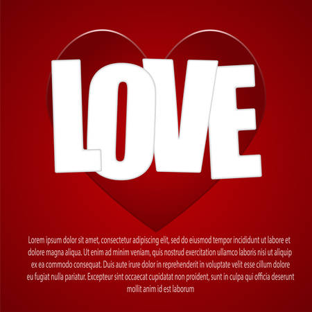 White paper hearts on a red background card.のイラスト素材