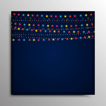 Vector abstract background. Garland on a blue background.のイラスト素材