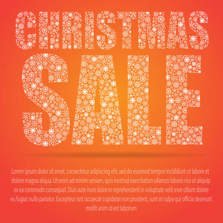 Christmas sale snowflakes on a colorful background.のイラスト素材