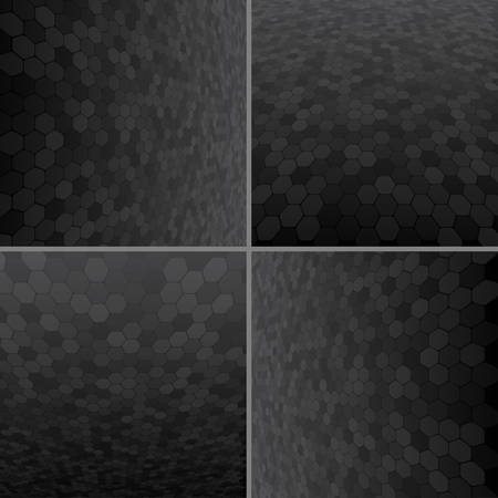 Set Abstract Honeycomb Halftone Effect Vector Background. Perspective Halftone Vector Background. Vector Background with Copy-Space. Black Perspective Background. Vector illustration for Web Design.のイラスト素材