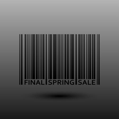 Vector abstract barcode. Spring final sale.のイラスト素材