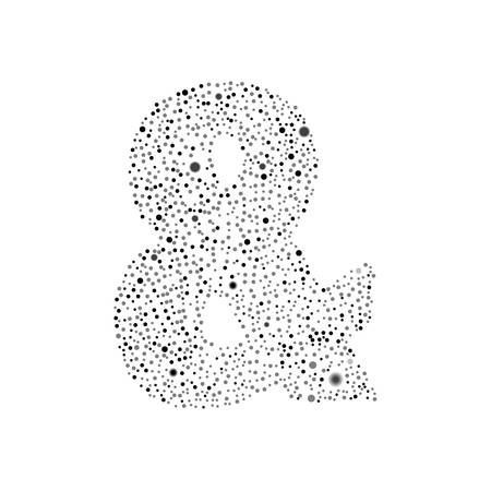 Ampersand Mark Vector Design. Excellent Vector Illustration. Modern Signs Circle Bubble White Symbol Icon on Black Background. Vector Object for Web Design.のイラスト素材