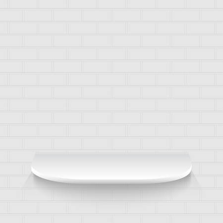 Vector abstract background. Empty shelf on a wall.のイラスト素材
