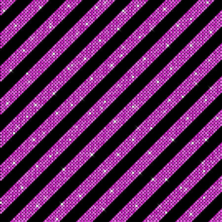The parallel Diagonal lines on the black background. Background made of Pink sequins. Mosaic sequins glitter sparkle stars. Parallel.のイラスト素材