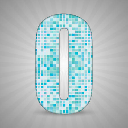 Letters, symbols, and numbers in the form of blue tiles.のイラスト素材