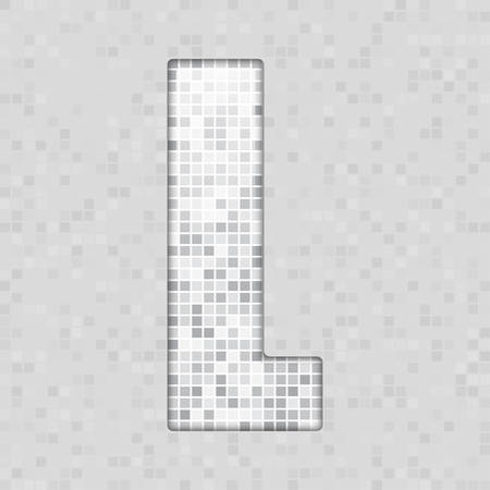 Letters, symbols, and numbers in the form of black and white tiles.のイラスト素材