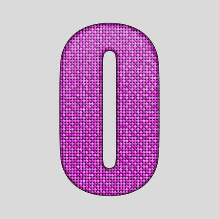 Letters, numbers and symbols in the form of pink sequins.のイラスト素材