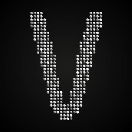 Letters, numbers and symbols in the form of silver sequins.のイラスト素材