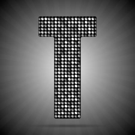 Letters, numbers and symbols in the form of silver sequins.のイラスト素材