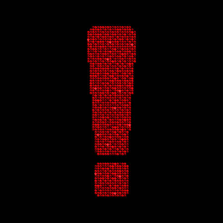 Letters, numbers and symbols in the form of red sequins.のイラスト素材