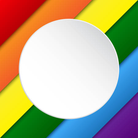 Vector Diagonal Lgbt Rainbow Flag. White Circleのイラスト素材