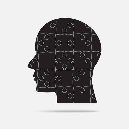 Puzzle Piece Silhouette Head - Vector Jigsawのイラスト素材
