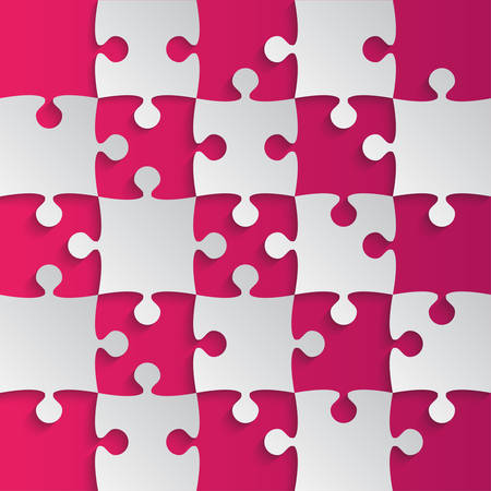 Grey and pink puzzle pieces.のイラスト素材