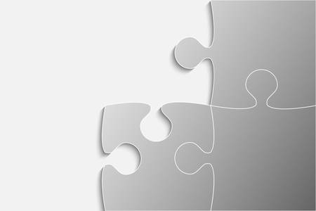 Vector Three Grey Piece Puzzle Jigsaw.のイラスト素材