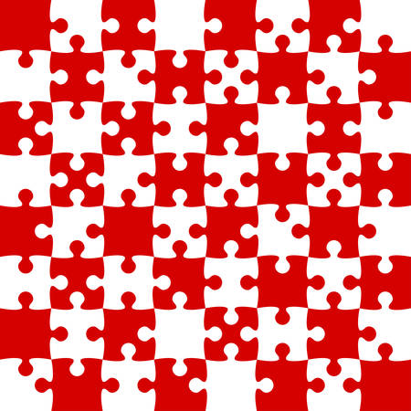 Red Puzzle Pieces - JigSaw Vector - Field Chessのイラスト素材