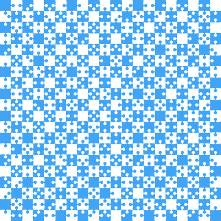 Blue Puzzle Pieces JigSaw - Vector - Field Chessのイラスト素材