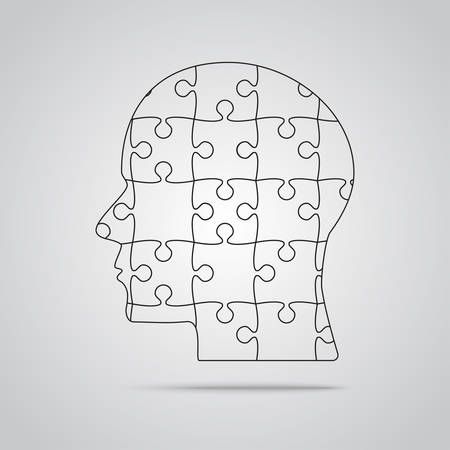 Puzzle Piece Silhouette Head - Vector Jigsawのイラスト素材