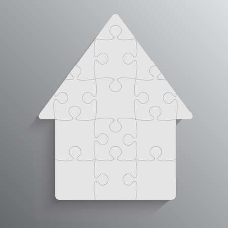 House Puzzle 4 Pieces. Jigsaw Renting, Leasing.の写真素材