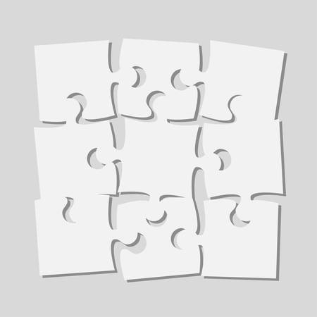 9 Scattered Piece Puzzle Rectangle Banner. Puzzle.のイラスト素材