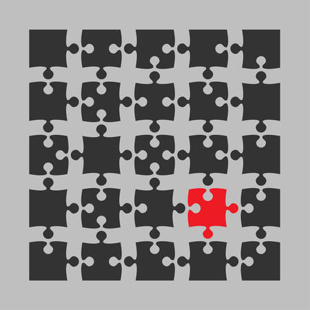 25 Puzzle JigSaw. Vector Object. Piece. Different.のイラスト素材