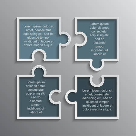 Puzzle Infographics 4 Steps Banner Puzzles Pieces.のイラスト素材