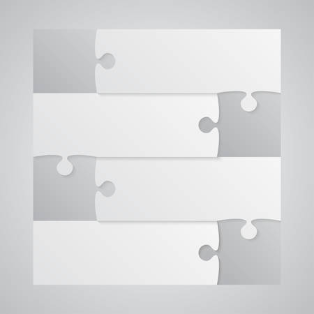 Four Grey Piece Puzzle Infographic. 4 Step Puzzle.のイラスト素材