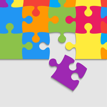 Colorful Background Puzzle. Jigsaw Puzzle Banner.のイラスト素材